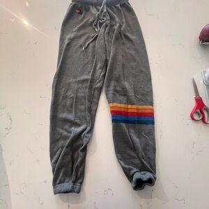 Aviator Nation Joggers with Rainbow Stripe